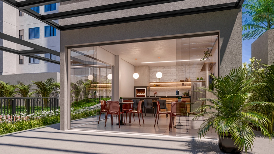 Espaço gourmet e multimídia